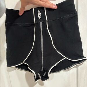 FP Movement by Free People Black Athletic Shorts with White Trim